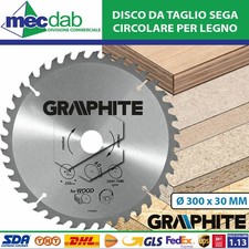 Disco da Taglio Lama Per Sega Circolare Taglio Legno 300mm Ø Foro 30mm Graphite