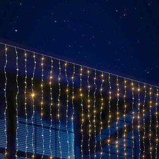 TENDA LUMINOSA BIANCO CALDO 640 LED NATALE PER ESTERNO E INTERNO 10MT *1.20MT