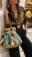 Borsa boho vintage rafia perle