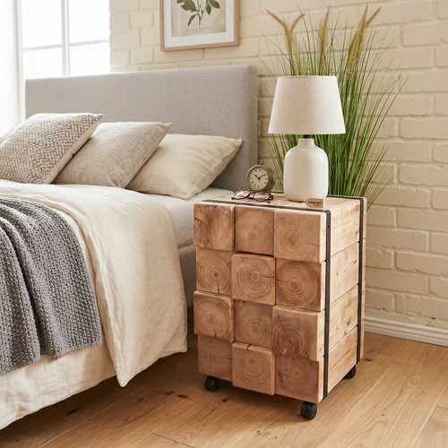 Comodino rustico legno - in,