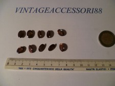 10 BOTTONI BORDEAUX VERA MADREPERLA OVALE FIORE INCISO VINTAGE SARTORIA 9 MM