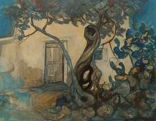 PLATINETTI FULVIO (1928 - 2013) VECCHIO ULIVO - SICILIA olio su tela 1973 cm. 90