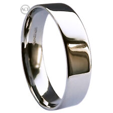 Fedi Nuziali Comfort Piatte In Platino 950 Profilo A Corte 6Mm Marchiate 15.2G