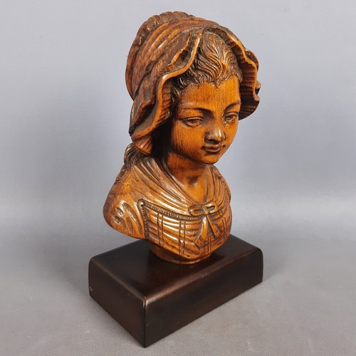Scultura legno busto - busto, fanciulla