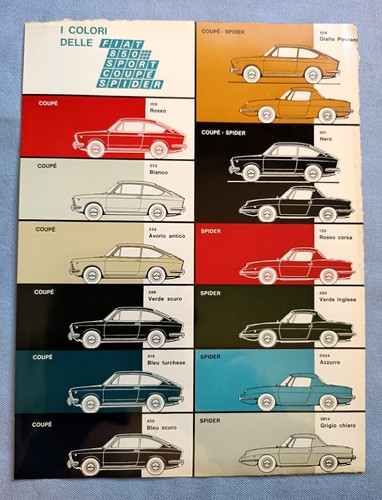 Colori delle fiat 850 sport - delle,