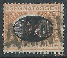 1890-91 REGNO USATO SEGNATASSE MASCHERINE 10 SU 2 CENT - S17-2