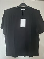 T-shirt donna originale FRAME nera spalla imbottita - nuova con etichette - lino - L