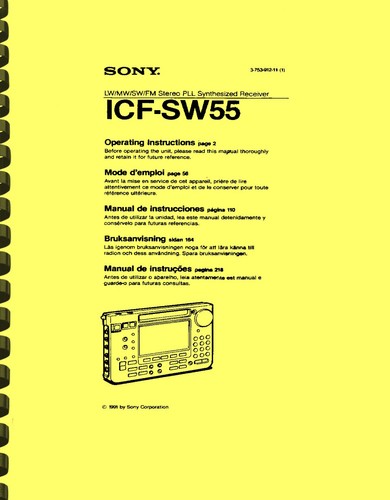 Sony icf sw55 - sony, manuale