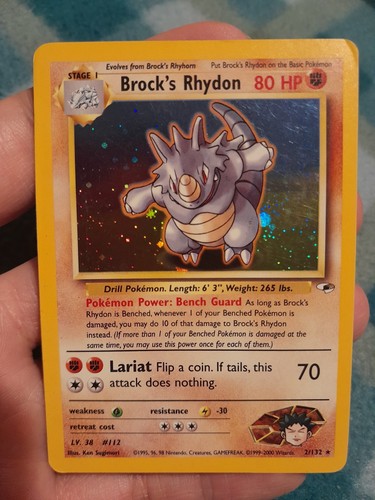 Carta pokemon brock rhydon - carta, brock‘s