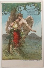 CHIETI MOSTRA D’ARTE ANTICA ABRUZZESE 1905 CARTOLINA ILLUSTRATORE B. CASCELLA