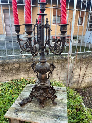 Candelabro fiamme ferro - 5, in