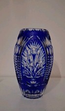 Vaso Cristallo Di Bohemia Blu