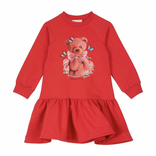 Monnalisa abito felpa rosso - felpa,
