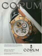 CORUM SUISSE OROLOGIO ADMIRAL'S CUP MAREES Pubblicità 1988 originale 1 pagina