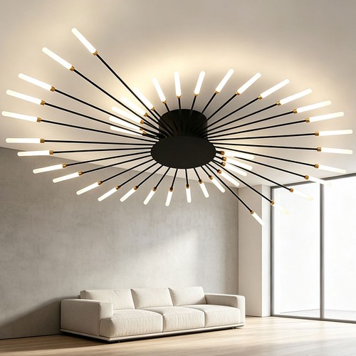 Lampada soffitto radiale nero - lampada,