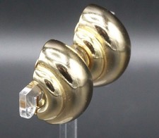 Orecchini A Clip Scanalati a conchiglia In Metallo Dorato Vintage Anni 80