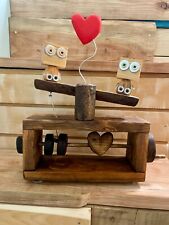 AUTOMATA - gioco legno altalena coppia robot Cuore GNOMOWOOD - handmade