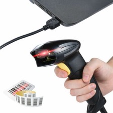 LETTORE CODICE A BARRE BARCODE SCANNER CON CAVO USB CABLATO PISTOLA LASER 