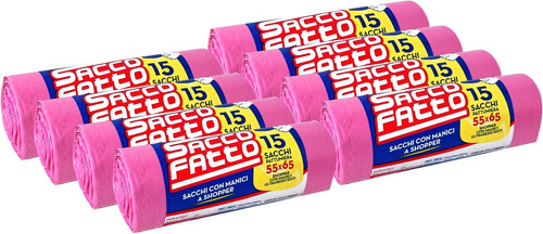 120 sacchi spazzatura rosa - sacchi,