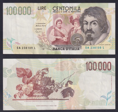 Banconota italia 100000 lire - italia,