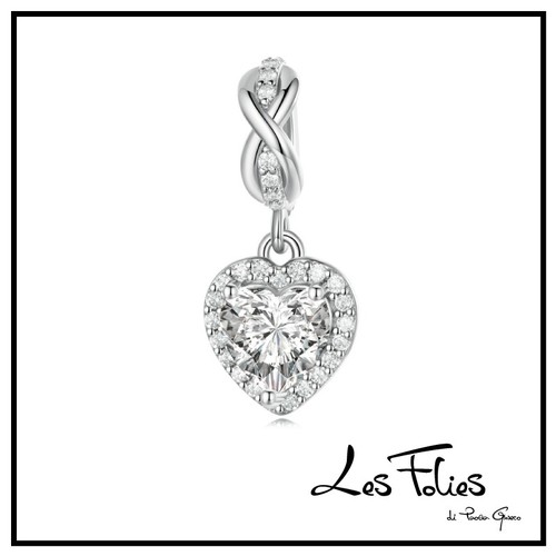 Charm cuore pendente crystal - charm,