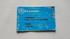 Piaggio Vespa 50 Rush V5X4T 1988-89 manuale uso manutenzione libretto originale