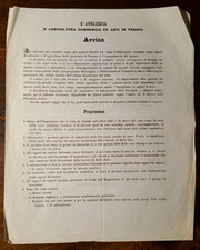 17711-LOMBARDO VENETO, VERONA, PROGRAMMA DELL' ESPOSIZIONE ANNUALE, ARTI...,1859