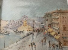 Ponte Di Rialto. - Giulio Falzoni 40X30 cm opera unica con cornice