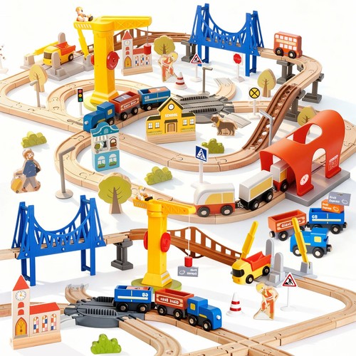 Pezzi set treno legno - 94,