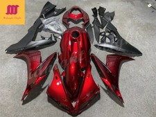 Kit Carene/Fairing ABS Rosso Nero per Yamaha YZF-R1 2004 2005 2006 Iniezione Set