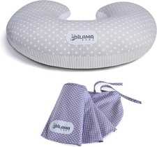 Dilamababy Cuscino Allattamento Neonato 2 Federe con Laccetti 100% Cotone... 