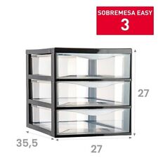 Cassettiera Organizer da Ufficio Casa Easy 3 Cassetti Nera 27 x 35,5 x 27 cm