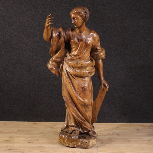 Antica scultura lignea - , santa