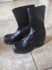 Stivaletti Neri Corti Simil Pelle Donna Tacco Bershka 