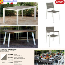 Tavolo Allungabile in Resina Antiurto Sedie Poltrona Esterno Giardino Terrazzo