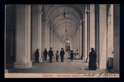 Cartolina cagliari passeggiata - cartolina,