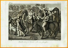 stampe antiche religiose originali sacra GIACOBBE Raffaello acquaforte bibbia