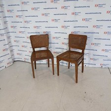 Sedie Antiche Art Déco Rovere Paglia di Vienna Set 2 Sedie Italia Inizio 900