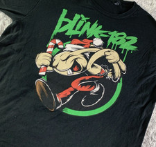 T-shirt natalizia vintage Blink-182 band nera CAMICIA tutte le taglie JJ5892