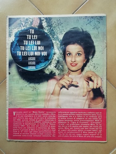 Mina back cover rivista luna - mina,