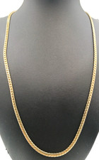 Bellissima collana vintage a spina di pesce color oro 24" c