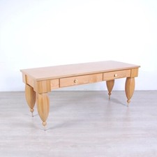 Grande tavolo in legno massello Scrivania artigianale italiana design anni 80