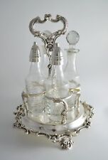 S5794 STUPENDA CRUET MENAGE OLIERA IN ARGENTO SHEFFIELD COLLECTION