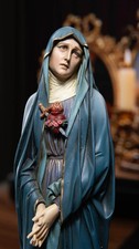Statua Madonna Addolorata 11,8" dipinta a mano Vergine Maria Religiosa Cattolica Gif