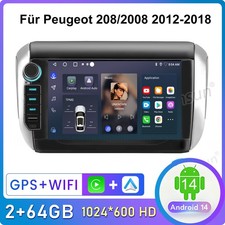 Autoradio 8" 2+64G Android 14 per Peugeot 2008 208 2012-2018 Carplay Navi GPS BT