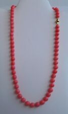 COLLANA VERO-AUTENTICO-NATURALE-CORALLO ROSA GIAPPONESE  8,5MM   E ORO 14K