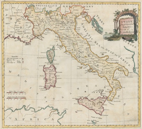 Mappa antica italia dalle - antica,