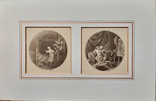 coppia di incisioni erotiche originali metà '800 passepartout cm 28x18