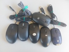 Lotto Kit 6 Pz. Mouse Ottico Cablato USB PC/MAC Hp Microsoft Logitech Rif.Vi1