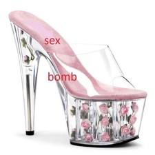 SEXY sabot sandali con ROSE nel plateau tacco spillo 18 n. 38 Fashion GLAMOUR